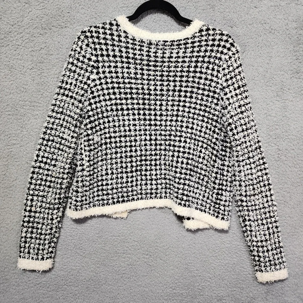 7th Avenue Design Studio New York Co Womens Cardigan Sweater Black‎ White Medium